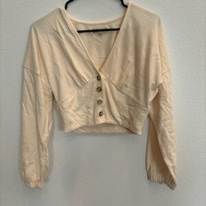 Madewell Cropped Long Sleeve Blouse